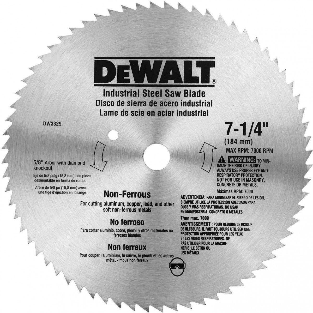 DISCO 7 1/4 Plgs 68 DT P/CORTE, DW3329