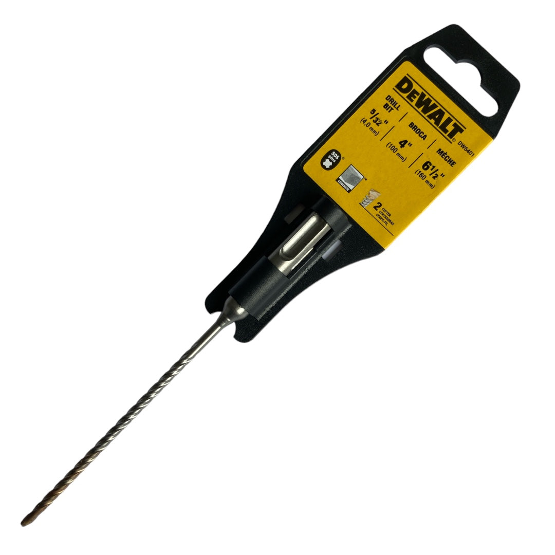 BROCA SDS PLUS CON PUNTA DE CARBURO, 5/32 X 4 X 6 1/2 PULGADAS, PARA CONCRETO. MARCA DEWALT, DW5401  Y