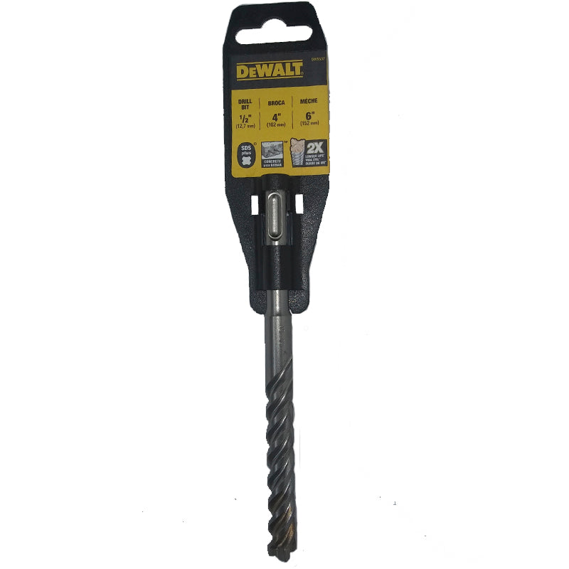 BROCA PARA ROTOMARTILLO SDS PLUS DE 4 CARAS, 1/2PULG x 4PULG x 6PULG, DW5537 Y, DEWALT, DW5537  Y