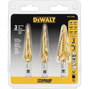 SET DE 3 BROCAS ESCALONADAS. MARCA DEWALT