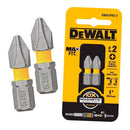 Juego de puntas para atornillar Phillips No. 2 x 1 plg, 2 piezas, Tough grip, Dewalt, DWA1PH2-2L