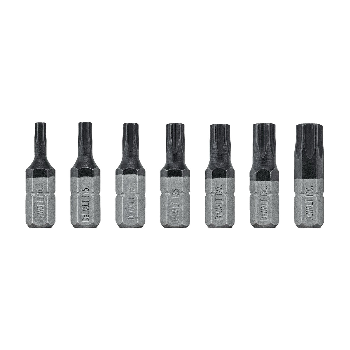 Juego de puntas para atornillar Torx, 7 piezas Tough Grip, Dewalt, dwa1ts-7l, DWA1TS-7L