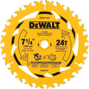 DISCO DE SIERRA, 7-1/4 PULG, EJE 5/8 PULG, 24 DIENTES DE CARBURO, PARA CORTES EN MADERA. DEWALT