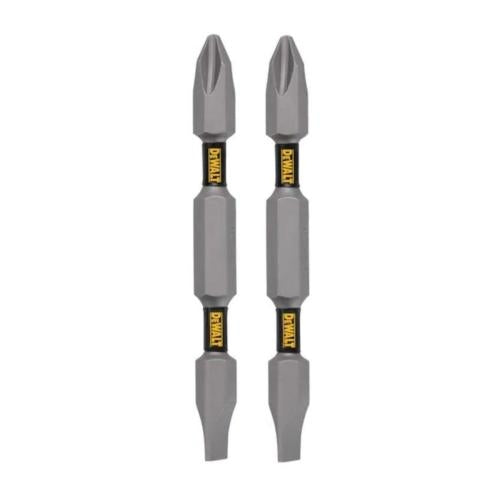 Juego de puntas dobles para atornillar de 2 piezas, Phillips No. 2 y Plana No. 8, Tough grip, Dewalt, dwa2de-2l, DWA2DE-2L
