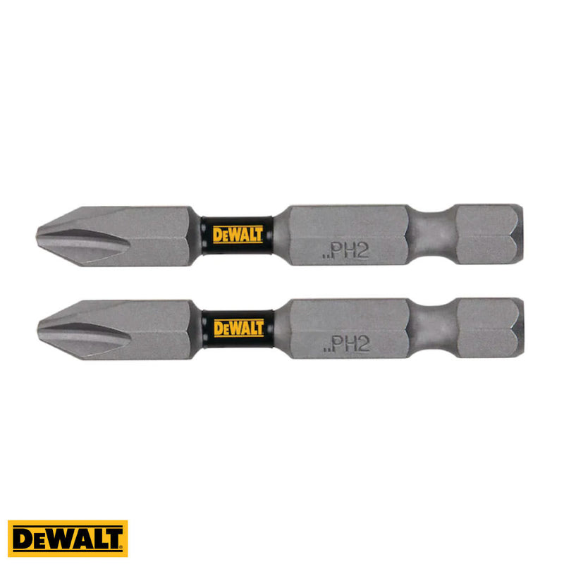 Juego de puntas para atornillar Phillips No. 2 x 2 plgs, 2 piezas, Tough Grip, Dewalt, dwa2ph2-2l