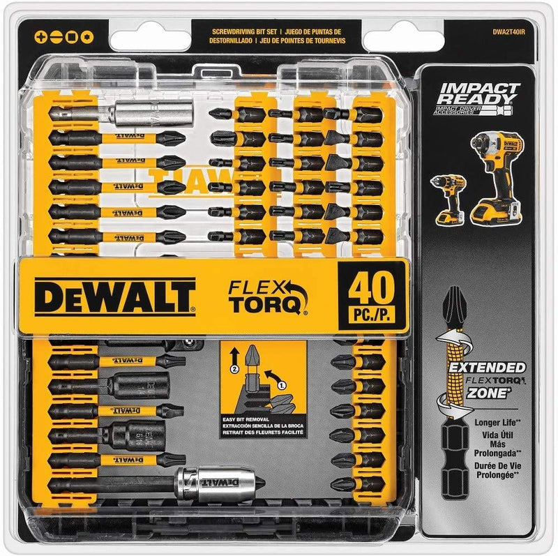 Juego de puntas de impacto para atornillar, 40 piezas, Dewalt, dwa2t40ir