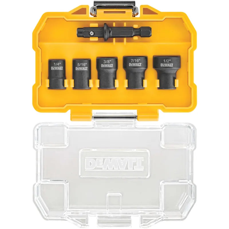 Juego de copas de impacto para atornillador, raíz 1/4 plgs, 5 piezas, Dewalt, dwadnd-5, DWADND-5