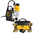 TALADRO MAGNETICO ENCASTRE WELDON DE 19MM, 1200 WATTS, 2 PULG, GRATIS COMBO DE INALAMBRICO DCK287.MARCA DEWALT