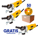 COMBO 3 ESMERILADORAS DE 4-1/2 PULG, 900 WATTS, 11,000 RPM, MAS 50 DISCOS CORTE METAL DW8062. DEWALT
