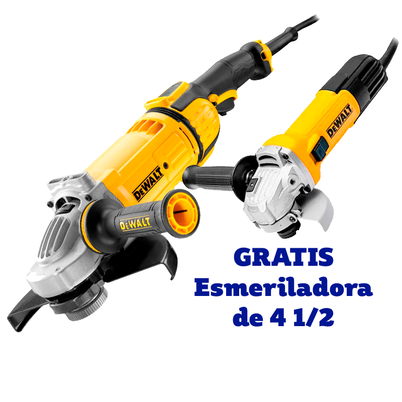 Esmeriladora de 9 plgs de 2700 watts con esmeriladora gratis Dewalt DWE4559-750