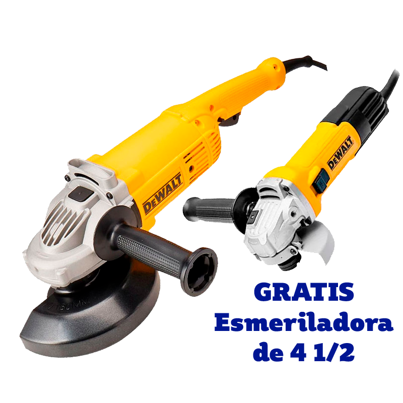 Esmeriladora de 9 plgs de 2200 watts con esmeriladora gratis Dewalt DWE491-750