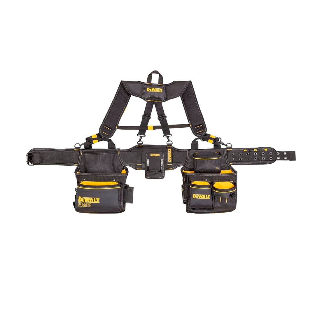 CARTUCHERA / PORTAHERRAMIENTAS CON CINTURON Y TIRANTES AJUSTABLE Y MULTIPLES COMPARTIEMIENTOS. MARCA DEWALT, DWST540602