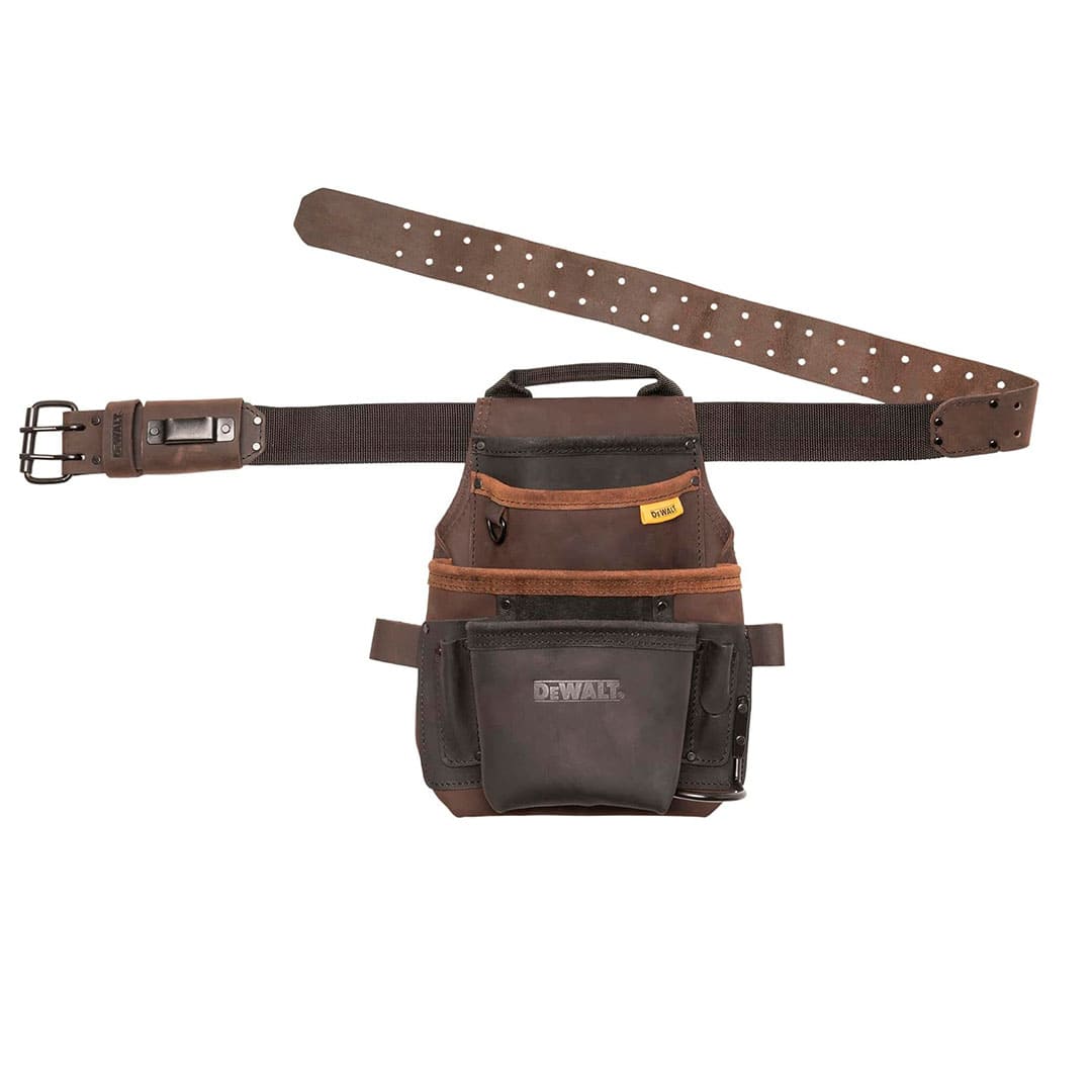 CARTUCHERA/PORTAHERRAMIENTAS/DE CUERO CON CINTURON AJUSTABLE, CON 12 COMPARTIMIENTOS. MARCA DEWALT, DWST550115