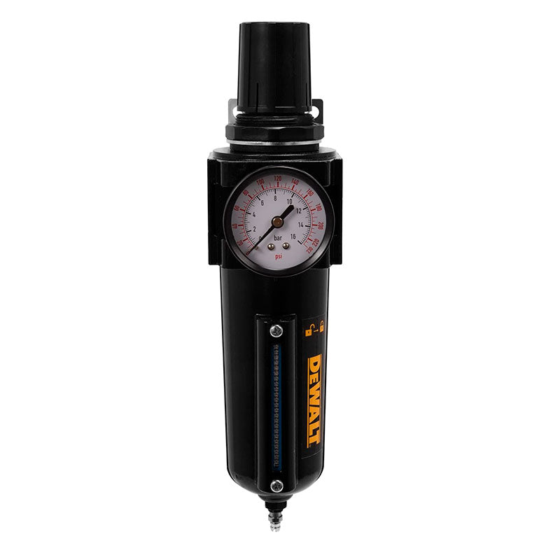 REGULADOR Y FILTRO ROSCA NPT 3/4 PLG, PRESION OPTIMA 150PSI, INCLUYE MANOMETRO.DEWALT, DXCM019-0374