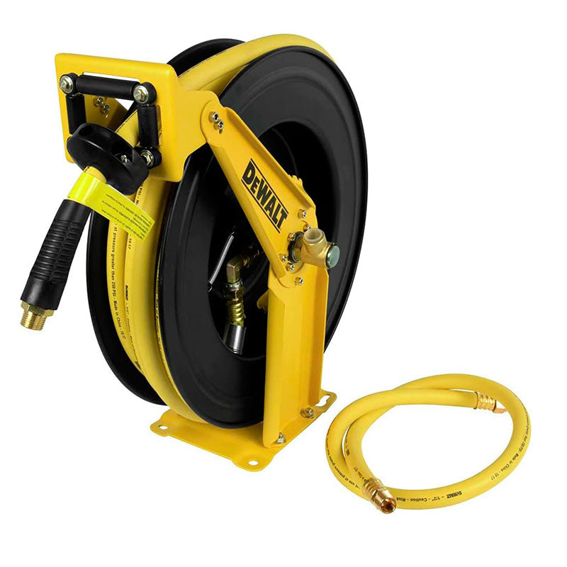 MANGUERA DE CAUCHO CON CARRETE RETRACTIL DE 50 PIES X 1/2 PLG. PARA COMPRESOR, PRESION MAXIMA 300 PSI. DEWALT, DXCM024-0344