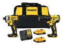 KIT DE BARRENO DE ROTACION INALAMBRICO DE 1/2" Y ATORNILLADOR DE IMPACTO INALAMBRICO, DCK277D2-B3, DEWALT
