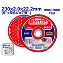 Disco abrasivo para cortar metal de 9 plgs, Emtop, EACD202303