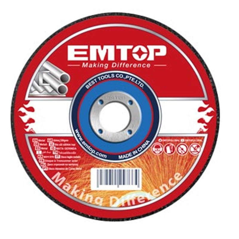 Disco para cortar metal acero inox de 7 plgs, centro plano, Emtop, eacd301802, EACD301802
