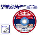 Disco abrasivo para desbastar metal de 4 1/2 plgs, EMTOP, EACD601151