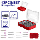 KIT DE 13 PIEZAS PARA DREMEL / ROTO TOOL, PARA CORTE DE METAL, CON ESTUCHE PLASTICO. EMTOP