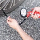 PISTOLA CON CALIBRADOR PARA INFLAR NEUMATICOS, 8.5bar, 123psi, CON 5 CONECTORES. MARCA EMTOP