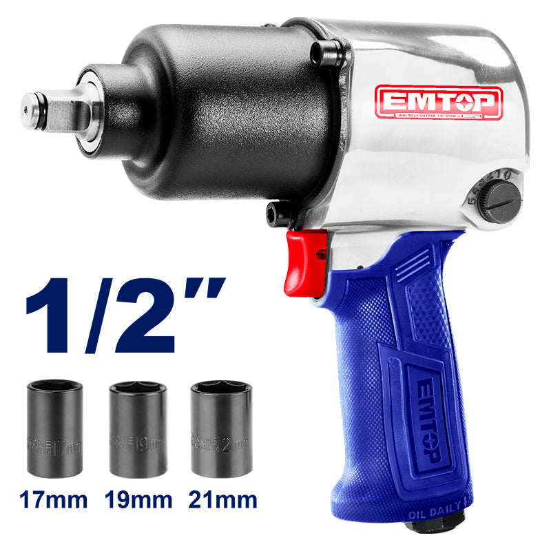 Llave de impacto neumática de 1/2 plg, Emtop, EATL126801