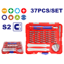 JUEGO DE DESARMADOR DE PRESICION DE 37 PIEZAS INTERCAMBIABLES, EMTOP, EBST03702