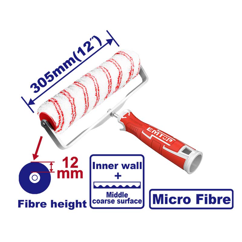 RODILLO DE MICROFIBRA DE 12 PULGADAS, PARA PINTAR. EMTOP, ECBH093051