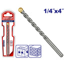 BROCA PARA CONCRETO 1/4 X 4 PLG. PUNTA CARBURO DE TUNGSTENO. EMTOP