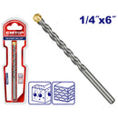 BROCA PARA CONCRETO 1/4 X 6 PLG. PUNTA CARBURO DE TUNGSTENO. EMTOP