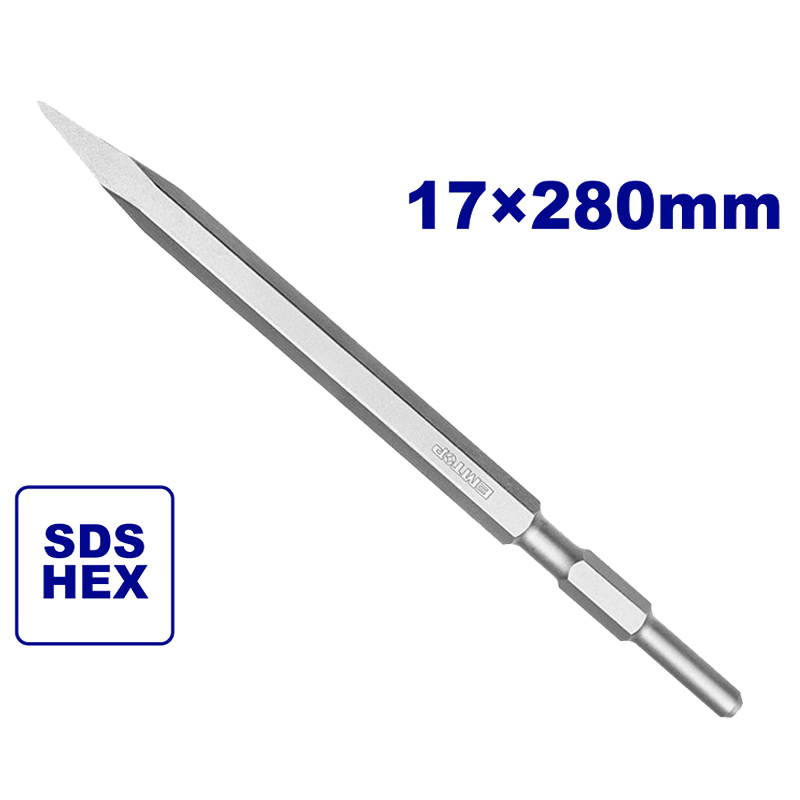 Cincel de punta de 280 mm sistema hexagonal para demoledor EDBRH1301 y ULDBRH1301 Emtop ECHS072802