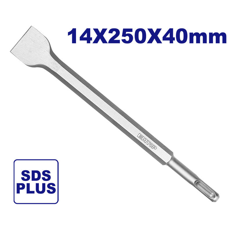 Cincel plano de 40 x 250 mm sistema SDS Plus Emtop ECHS122501, ECHS132501