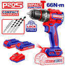 Barreno percutor inalámbrico de 1/2 plg, con baterías y cargador, Emtop, Ecidl206681