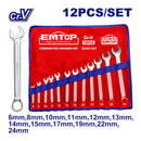 Juego de 12 llaves cola corona, milimétricas, Emtop, ECSS11201