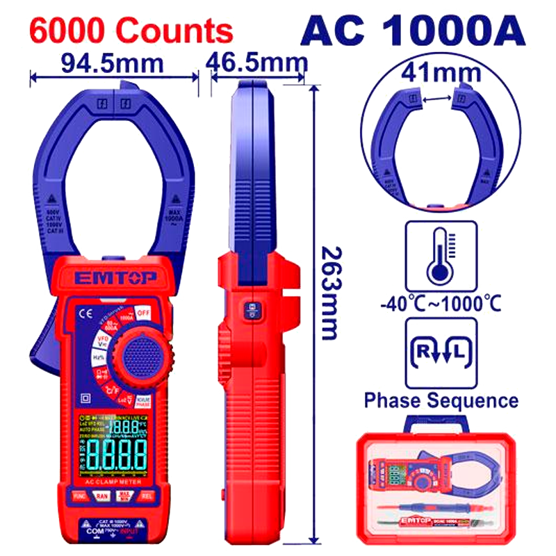 Amperímetro digital de 1000 A Emtop EDMR7610001