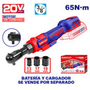 RATCHET INALAMBRICO DE 3/8, 20V, TORQUE 65NM, SIN BATERIA NI CARGADOR. BARE TOOL. EMTOP