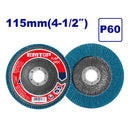 DISCO LAMINADO DE ZIRCONIO 4 1/2 X 7/8 PULGADA GRANO 60. MARCA EMTOP, EFDS1157