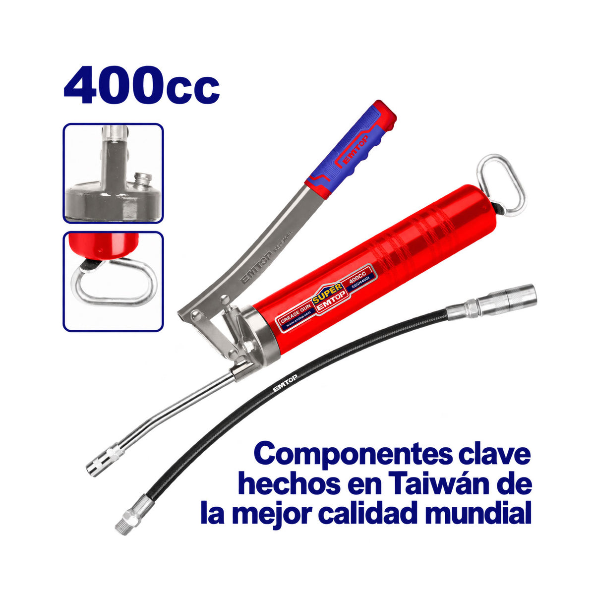 PISTOLA ENGRASADORA MANUAL, CARTUCHO 14 ONZAS, EGGN4001, EMTOP
