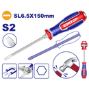 DESARMADOR DE GOLPE PUNTA PLANA 1/4 MAGNETICA LARGO 6 PULGADAS. EMTOP