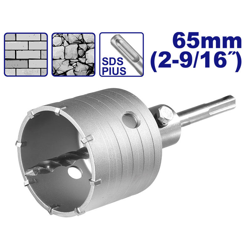BROCA TIPO COPA DE 65 MM PARA CONCRETO, SDS PLUS, 8 DIENTES TCT, EMTOP, EHCS0651