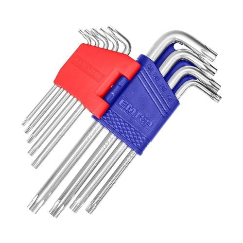 Juego de 9 llaves Torx, Emtop, ehky3091, EHKY3091