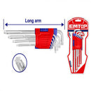Juego de 9 llaves Torx, Emtop, ehky3091