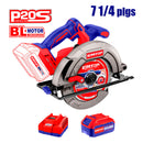 Sierra circular inalámbrica 7 1/4 de 20 voltios, EMTOP, ELCS1851