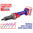 ESMERIL RECTO INAL 20V, BRUSHLESS, VV 10000-30000 RPM, COLLET 1/4, 5 PZAS, SIN BATERIA NI CARGADOR, BARE TOOL, EMTOP