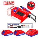 ROTO TOOL/RECTIFICADOR DE MATRICES, INALAMBRICO 20V, 5000 a 33000 RPM. 40PCS, CON 2 BATERIAS Y CARGADOR. EMTOP