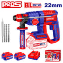 Rotomartillo inalámbrico de 7/8 plg, sin carbones, 20 voltios, Emtop, ELRH20208