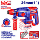 ROTOMARTILLO INALAMBRICO 20V. SDS PLUS, BRUSHLESS, 0-1100RPM, 2.5 JOULES, SIN BATERIA NI CARGADOR. EMTOP, ELRH26208