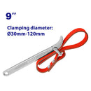 LLAVE DE BANDA 9 PLG. RANGO DE SUJECION 1-3/16 PLG A 4-3/4 PLG, MANGO FORJADO. EMTOP