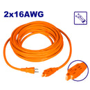 Extensión eléctrica de 4 metros, naranja, calibre 2x16 awg, Emtop, EMEJ2613