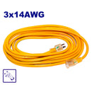 Extensión eléctrica de 8 metros, naranja, calibre 3x14 awg, Emtop, EMEJ3403